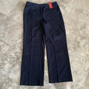 A Line Pants Womens 12 Blue Denim Wide Leg Trousers Pants Stretch Baggy Y2K NWT